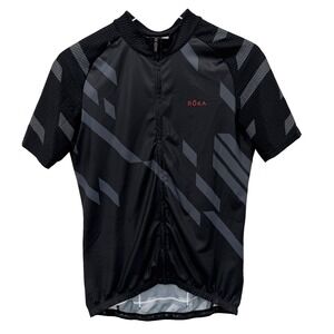 Roka Pro All-Season Cycling Jersey Mens Size M Black Gray Short Sleeve Shirt